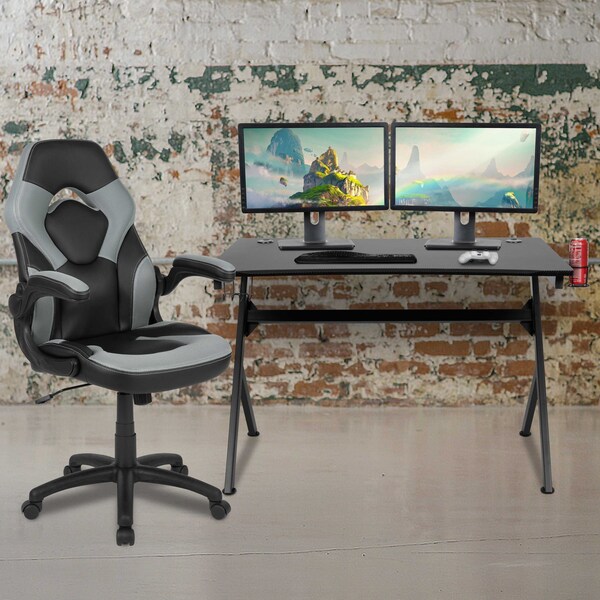 Flash Furniture Black Gaming Desk and Chair Set with Cup Holder BLN-X10D1904-GY-GG - main